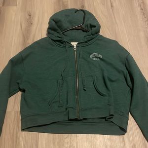 American Eagle Cropped Zip Up